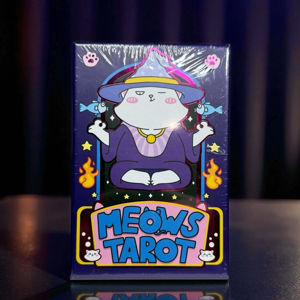 Meows Tarot Card Deck For Cat Lovers w/ Guidebook 78 Cards for Adults Beginners